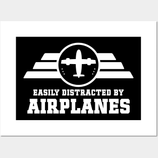 Easily Distracted by Airplanes Fantastic Funny Aviation Quote Posters and Art